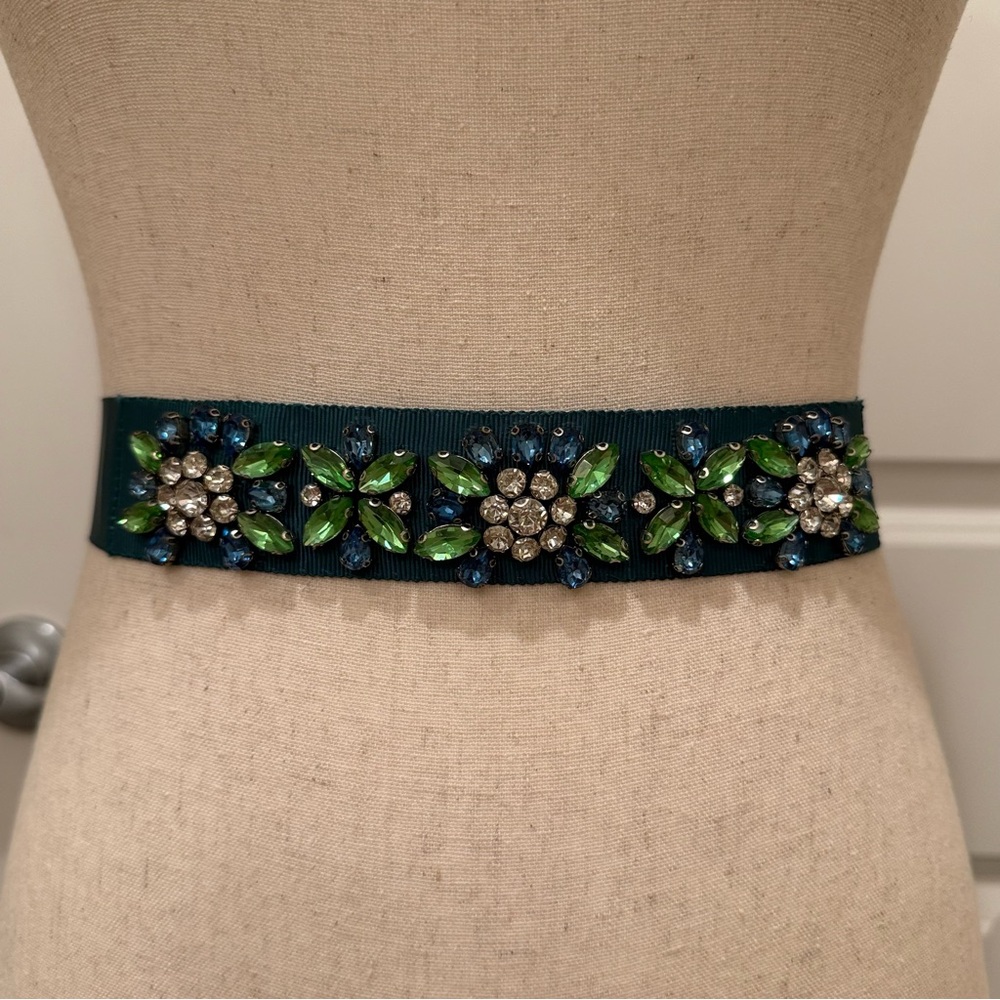 Pennyblack by Max Mara Green Belt with Rhinestones Size: Small Spring/ Summer - Picture 10 of 12